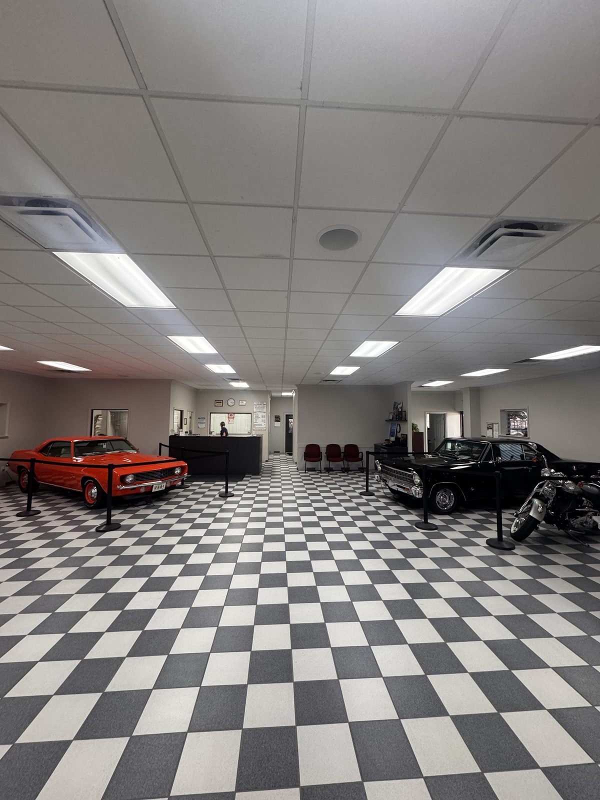 Antique and classic vehicles in our showroom